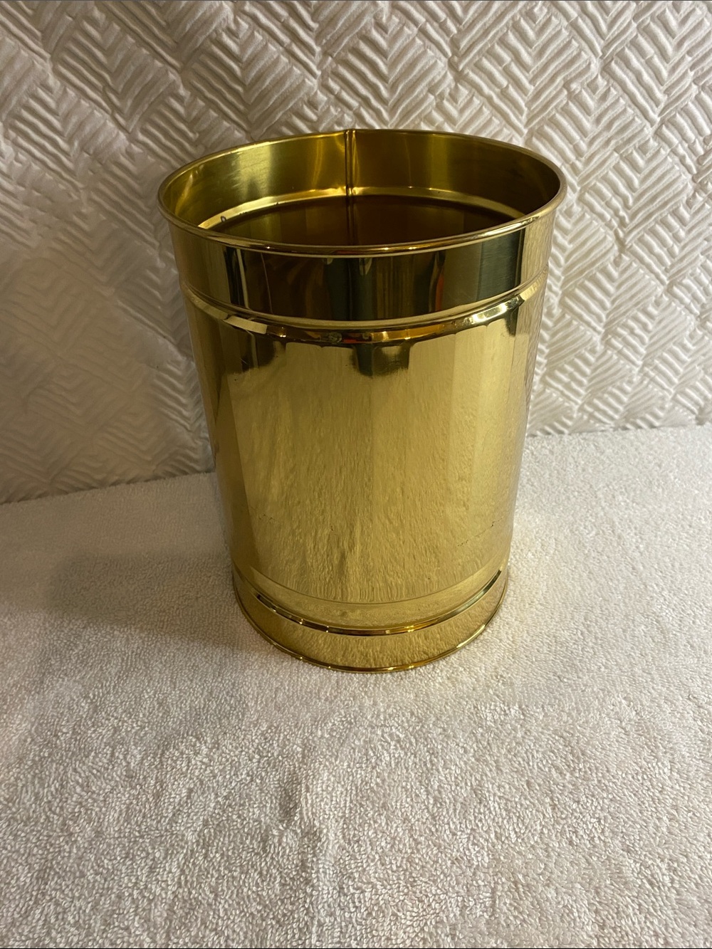 Vintage Brass Gold Waste Basket home interiors Bristol brass